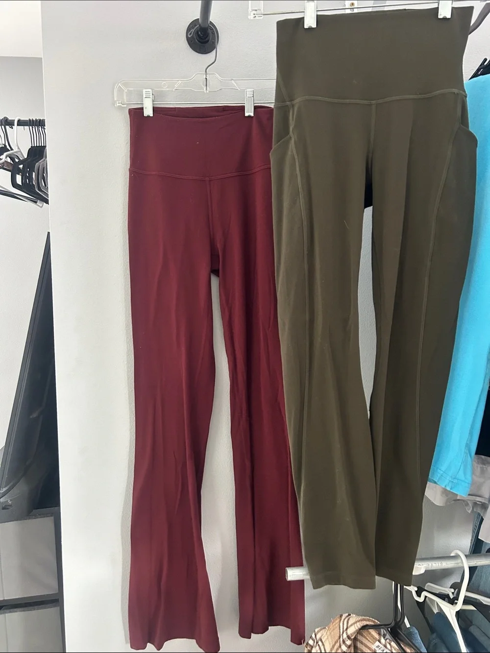 Lululemon High-Rise Leggings in Burgundy & Olive both size 4